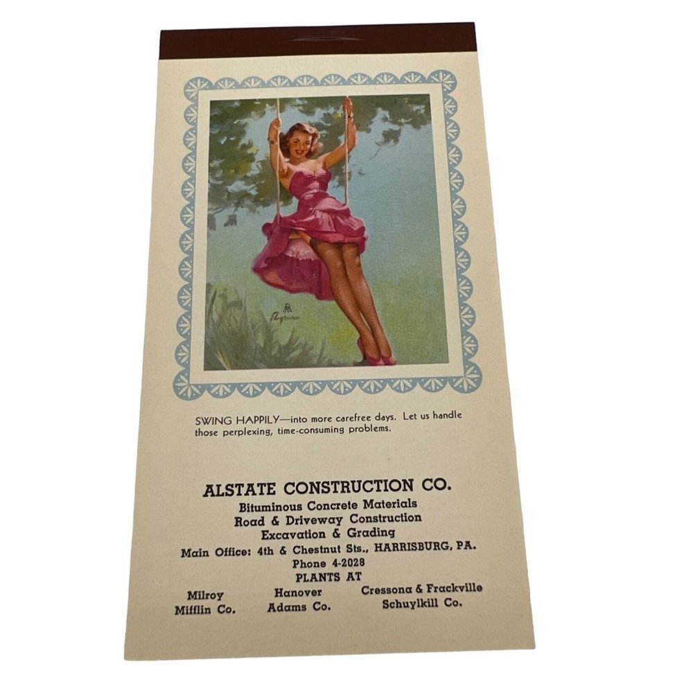 May 1953 Pin-Up Calendar Notepad Swing Happily Gil Elvgren Brown & Bigelow USA